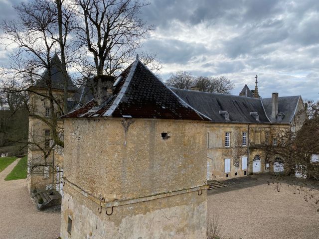 Château de Preisch - Moselle Trois Frontières - Colombier vu du ciel